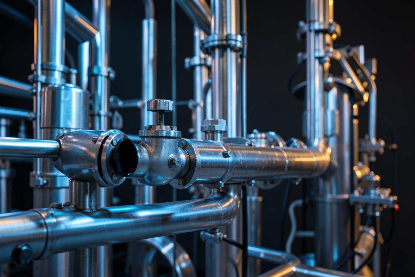 Integrated process plant piping and vessels